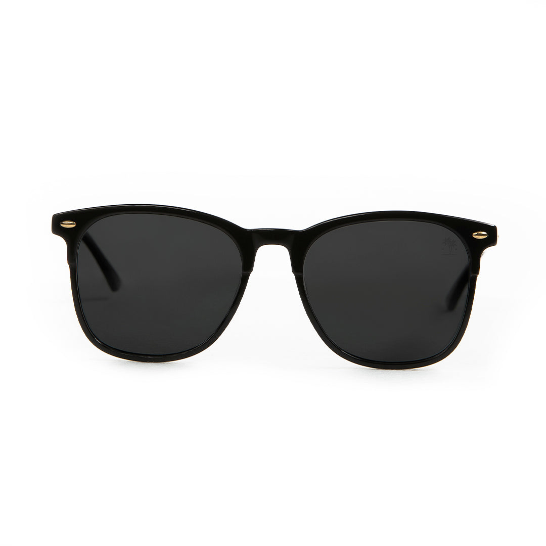 Clubmaster Black Frame with Polarized Lens: Black