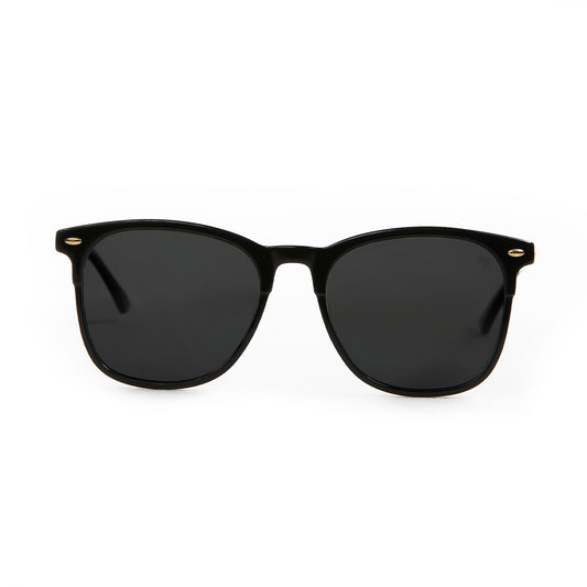 Clubmaster Black Frame with Polarized Lens: Black