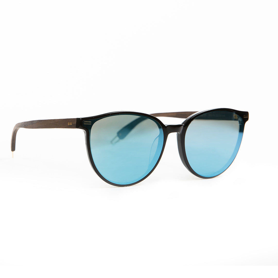 Dark Wood Cat Eye with Polarized Lens