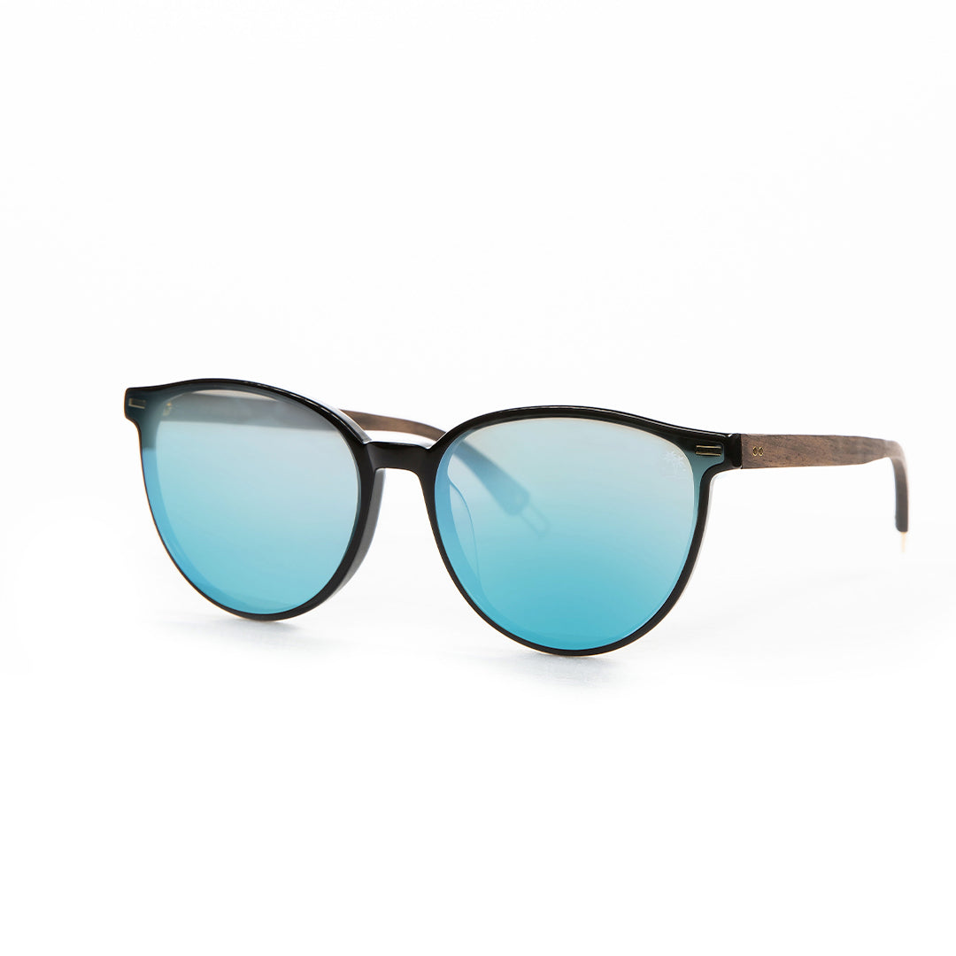 Dark Wood Cat Eye with Polarized Lens
